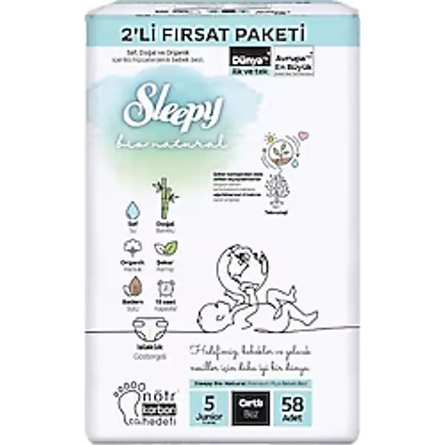Sleepy Bio Natural 5 Numara Junior 58'li Bebek Bezi