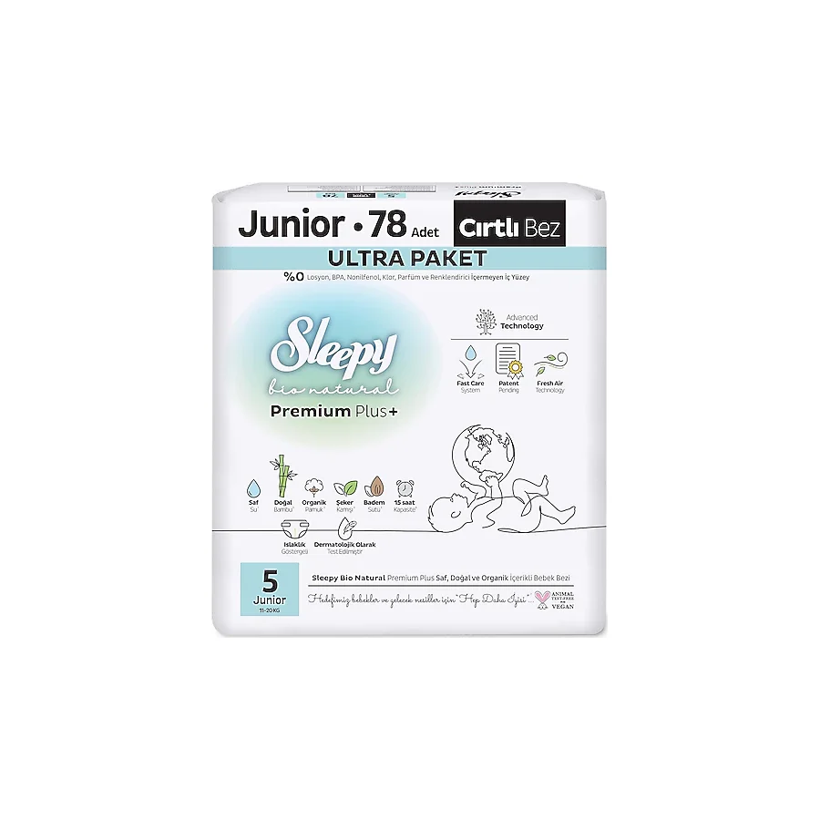 Sleepy Bio Natural 5 Numara Junior 78'li Bebek Bezi