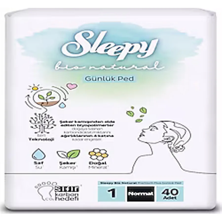 Sleepy Bio Natural Premium Plus Normal 40'lı Günlük Ped
