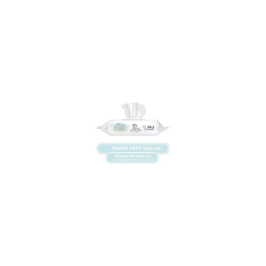 Sleepy Bio Natural Yenidoğan Islak Bebek Bakım Havlusu 36X40 (1440 Yaprak)