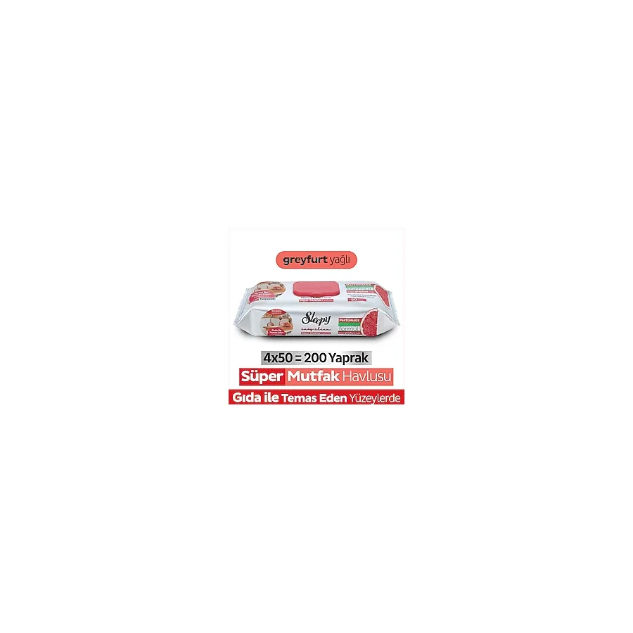 Sleepy Easy Clean Greyfurt Yağlı Süper Mutfak Havlusu 50'li 4 Adet