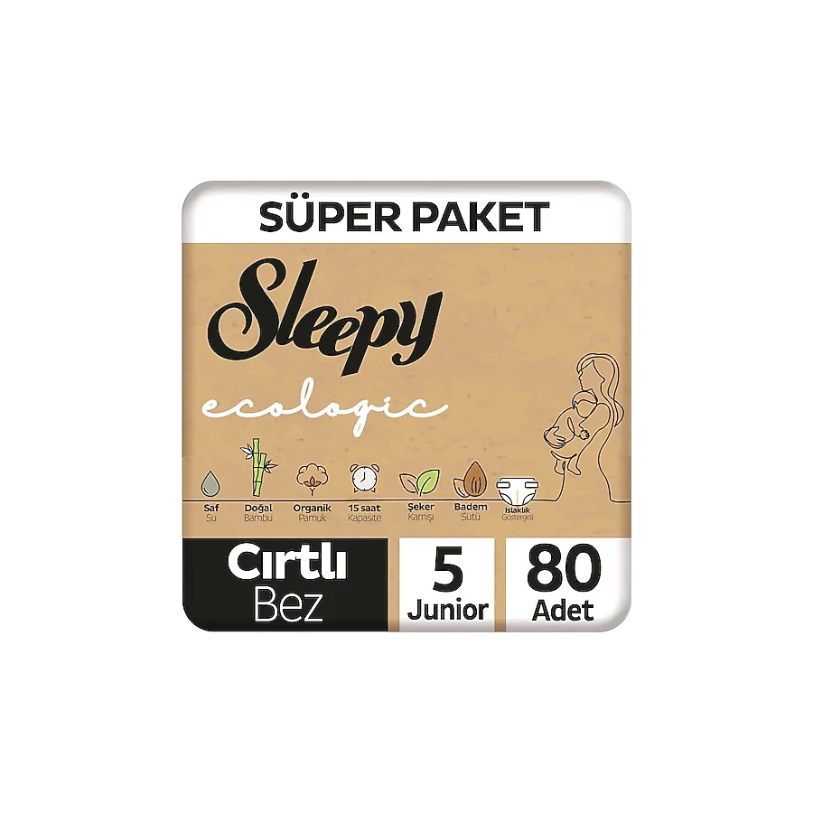 Sleepy Ecologic 5 Numara Junior 40'lı 2 Adet Bebek Bezi