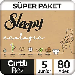 Sleepy Ecologic 5 Numara Junior 40'lı 2 Adet Bebek Bezi