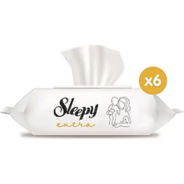 Sleepy Extra 70 Yaprak 6'lı Paket Islak Bebek Havlusu