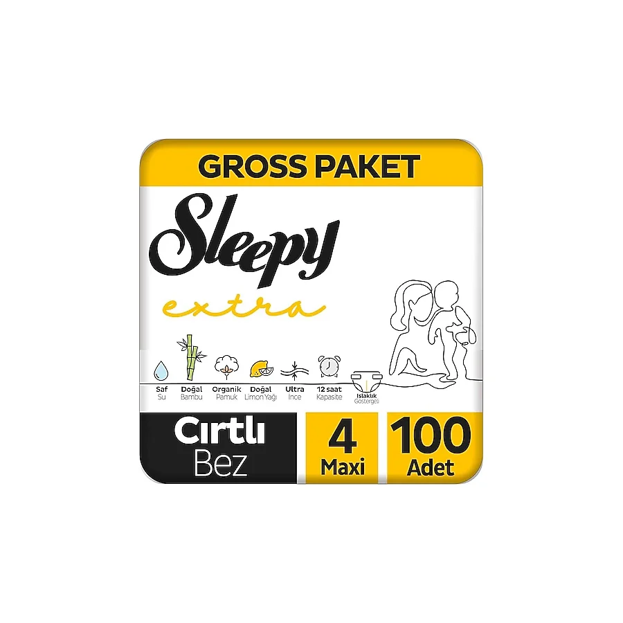 Sleepy Extra Günlük Aktivite 4 Numara Maxi 100'lü Bebek Bezi