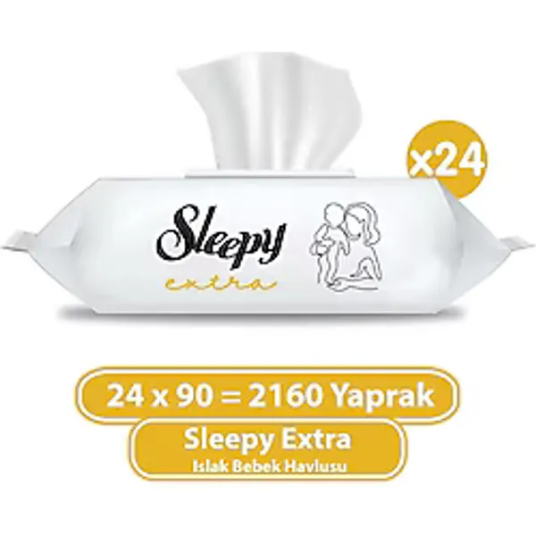 Sleepy Extra Islak Bebek Havlusu 2160 Yaprak Limon Kokusuyla Günlük Kullanım İçin Yumuşak