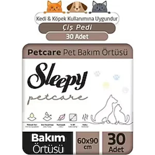 Sleepy Kedi Ve Köpek Kullanımına Uygun Çiş Pedi Yatak Koruyucu 60x90cm