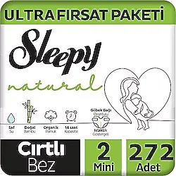 Sleepy Natural 2 Numara Mini 68'li 4 Adet Bebek Bezi