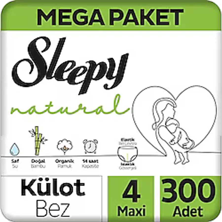 Sleepy Natural 4 Numara Maxi 100'lü 3 Adet Külot Bez