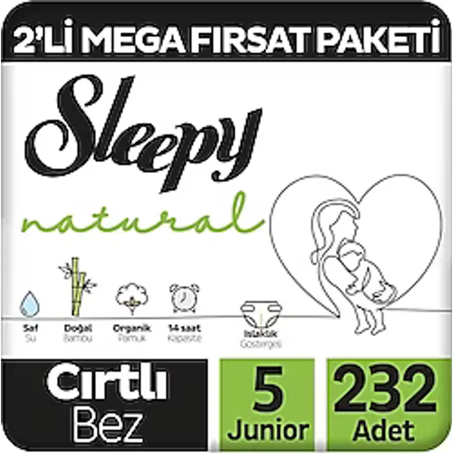 Sleepy Natural 5 Numara Junior 58'li 4 Adet Bebek Bezi