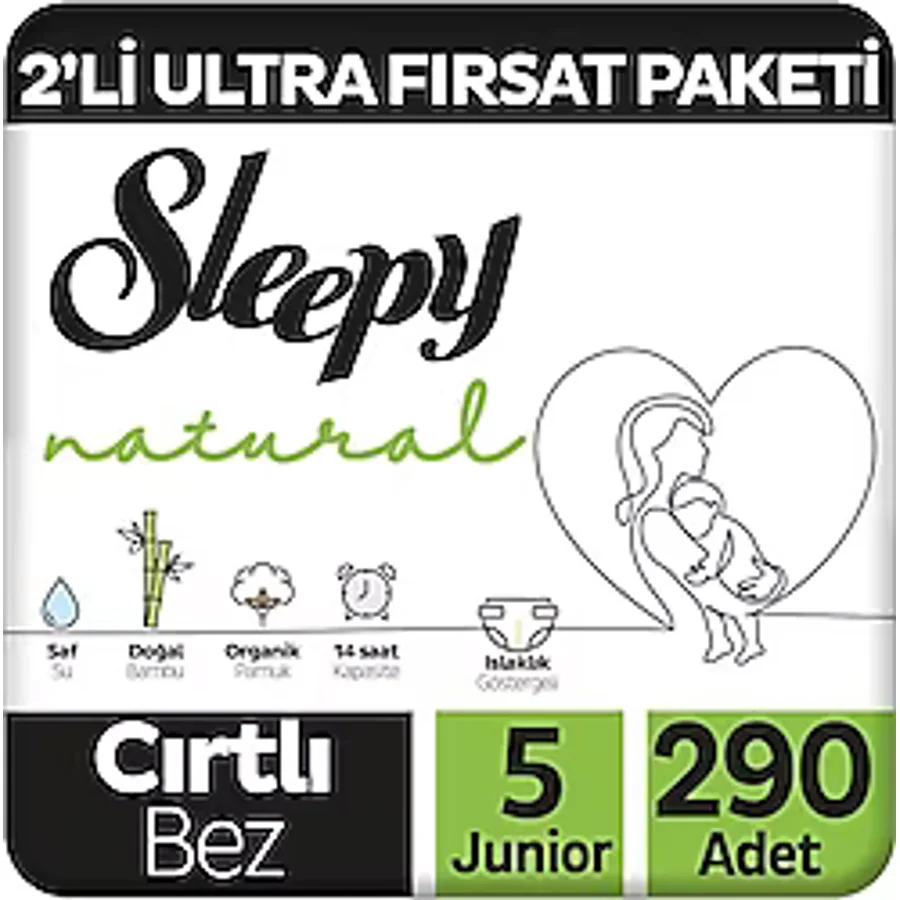 Sleepy Natural 5 Numara Junior 58'li 5 Adet Bebek Bezi