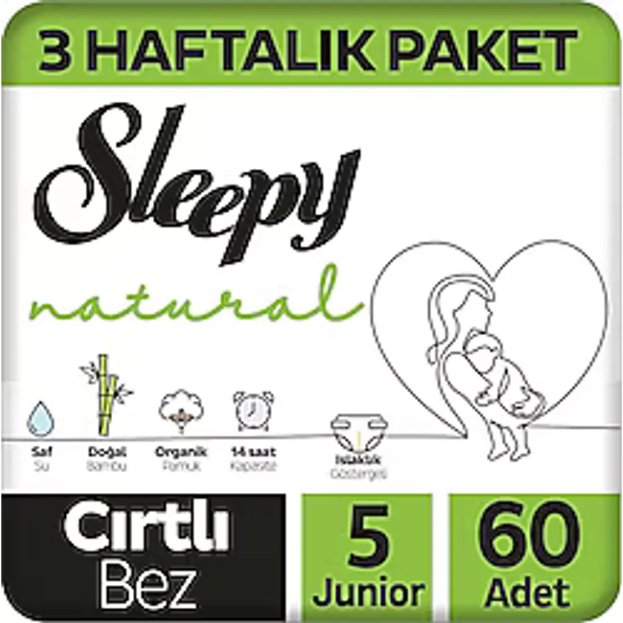 Sleepy Natural 5 Numara Junior 60'lı Bebek Bezi