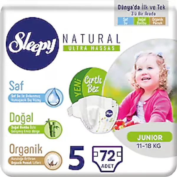 Sleepy Natural 5 Numara Junior 72'li Bebek Bezi