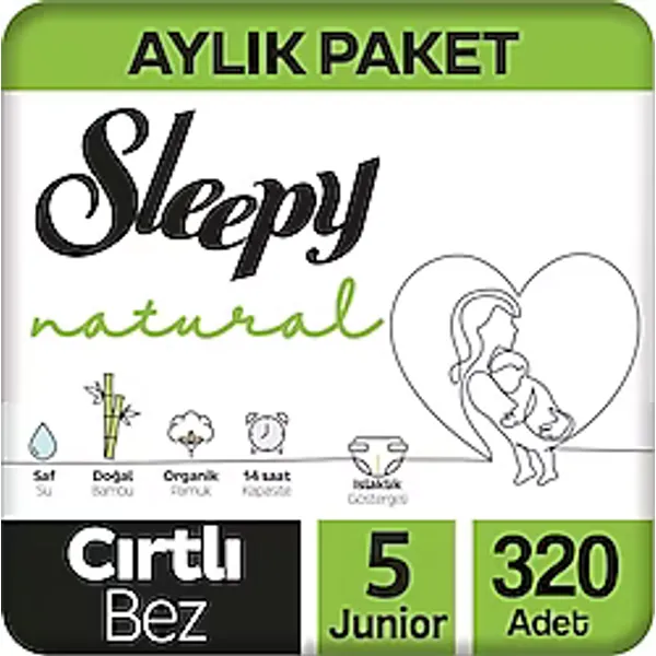 Sleepy Natural 5 Numara Junior 80'li 4 Adet Bebek Bezi