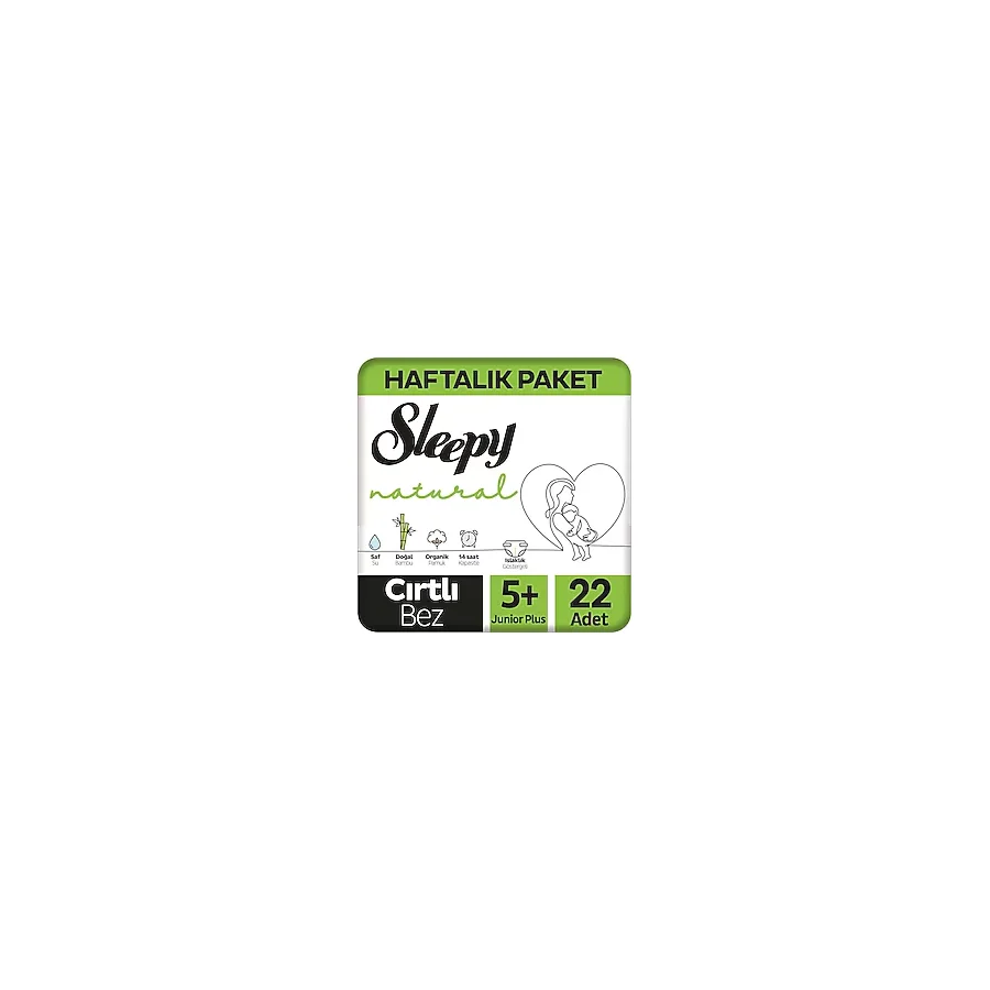 Sleepy Natural 5+ Numara Junior Plus 22'li Bebek Bezi