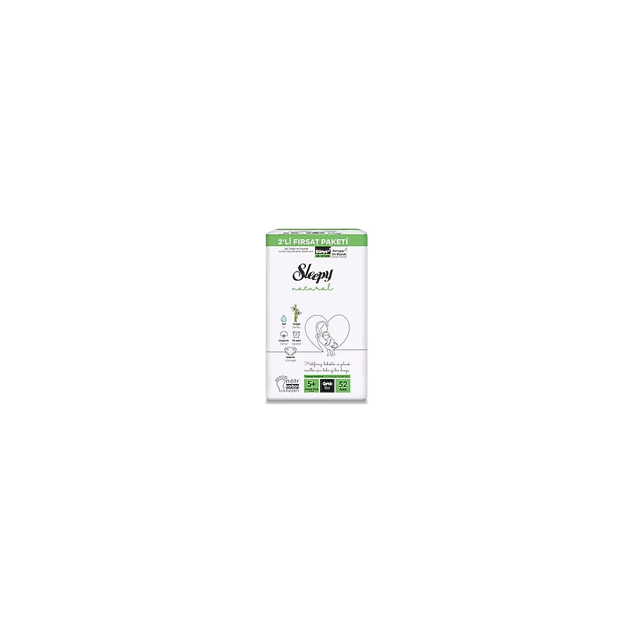 Sleepy Natural 5+ Numara Junior Plus 52'li Bebek Bezi