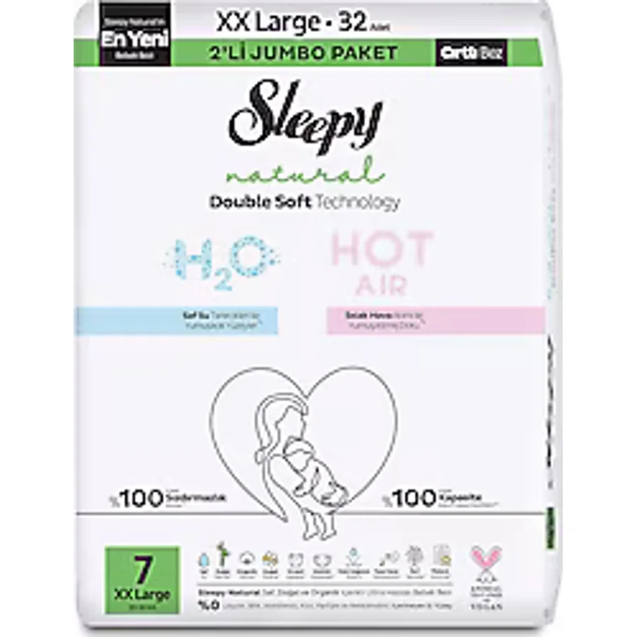 Sleepy Natural 7 Numara XX Large 32'li Bebek Bezi