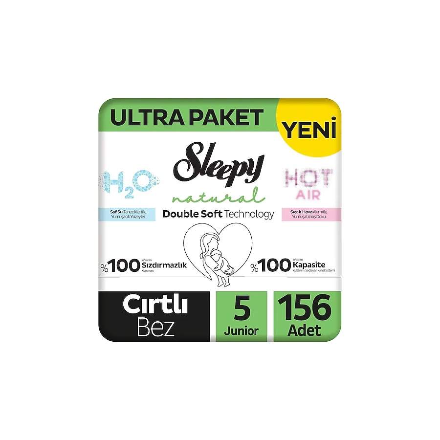 Sleepy Natural Double Soft 5 Numara Junior 78'li 2 Adet Bebek Bezi