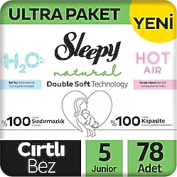 Sleepy Natural Double Soft 5 Numara Junior 78'li Bebek Bezi