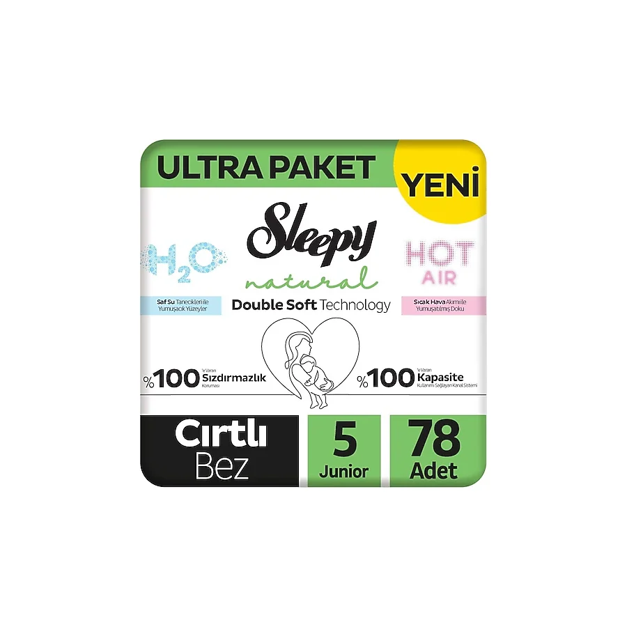 Sleepy Natural Double Soft 5 Numara Junior 78'li Bebek Bezi