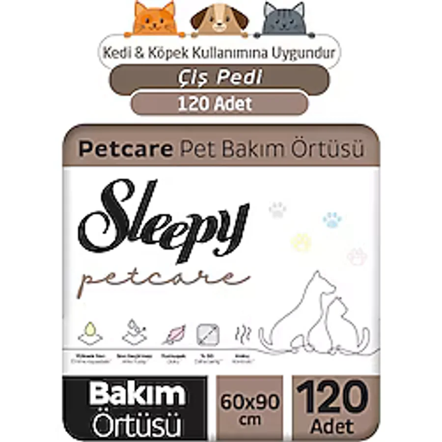 Sleepy Petcare 60x90 cm 120'li Pet Bakım Örtüsü