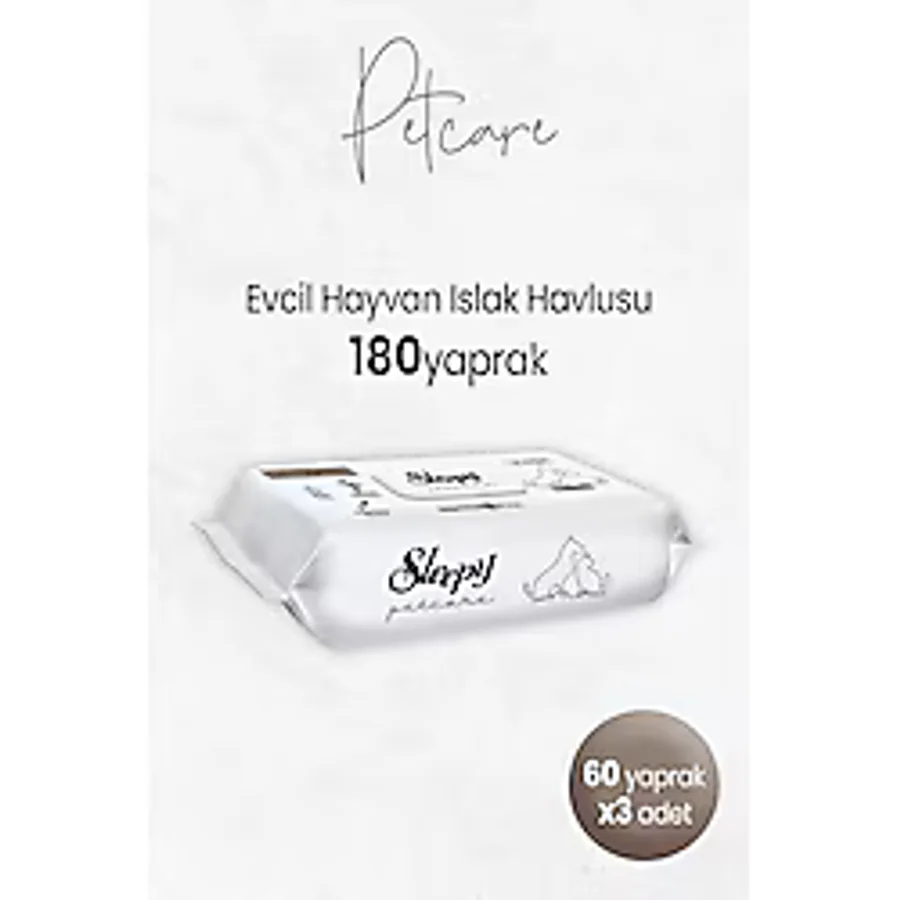 Sleepy Petcare Evcil Hayvan Islak Havlusu 60'lı x 3 Adet