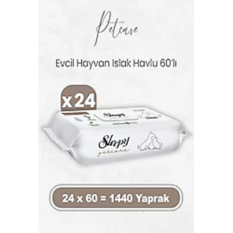 Sleepy Petcare Evcil Hayvan Islak Havlusu 60 x 24 Adet (1440 Yaprak)