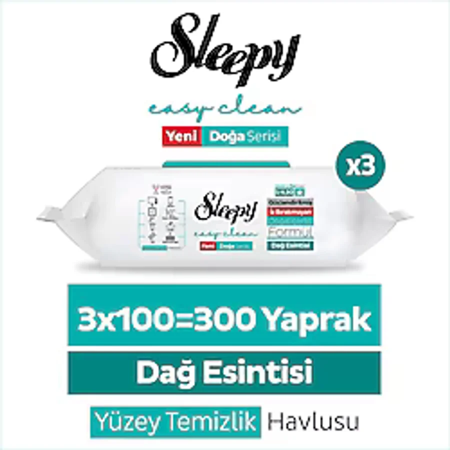 Sleepy Pine Çam Ferahlığı Yüzey Temizlik Havlusu 100 Yaprak 12'li