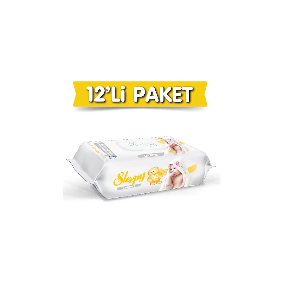 Sleepy Sensitive 90 Yaprak 12'li Paket Islak Mendil