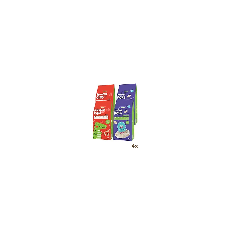 slimplus Kinoa Cipsi Sevimli Dinozor ve Pirinç Patlakları Mini Pops - Glutensiz Vegan Çocuk Atıştırmalıkları