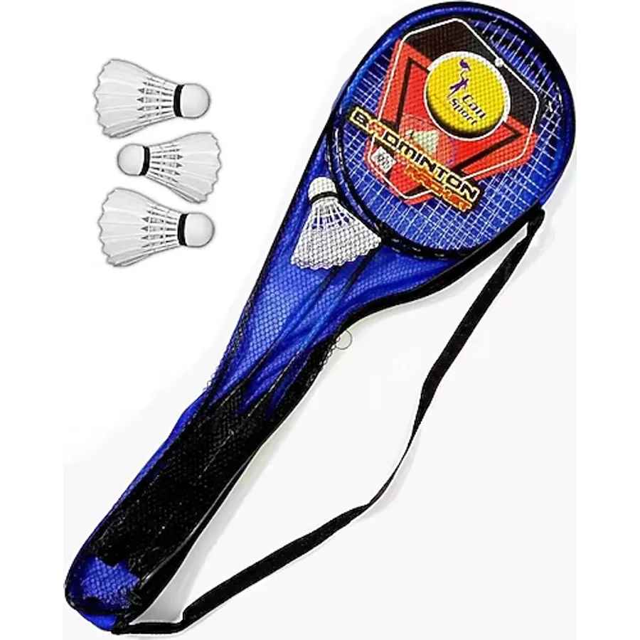 SLİPT Çantalı Bedminton Seti 2 Raket 3 Top Badminton Seti Mavi Renk