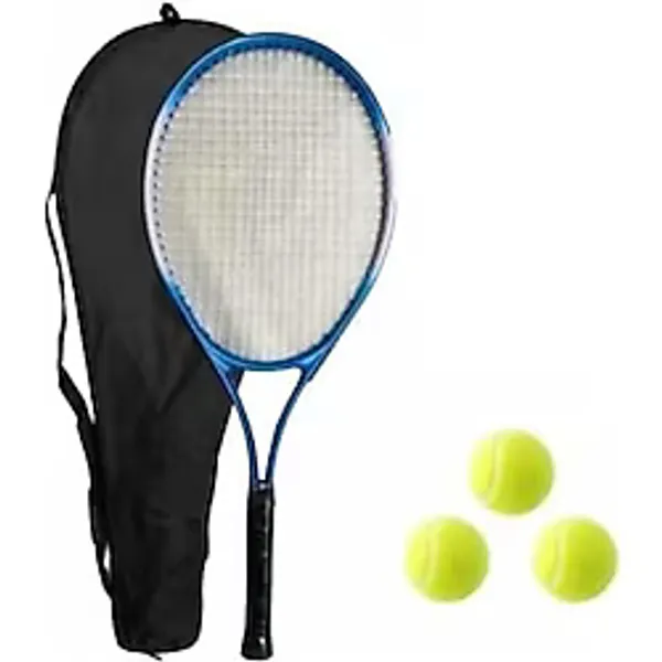 SLİPT Tenis Raketi Seti, 26 inç, 1 Raket, 3 Top, Mavi, Taşıma Çantası