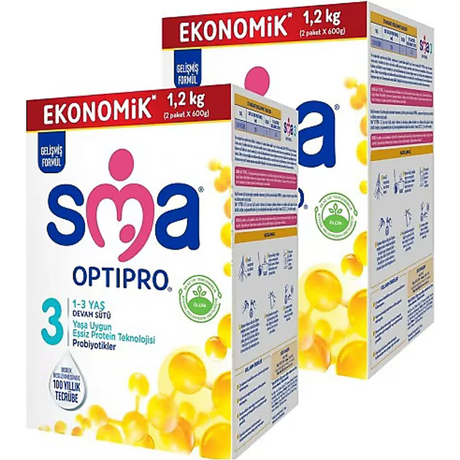 SMA Optipro 3 Probiyotik Devam Sütü 1200 gr 2 Adet