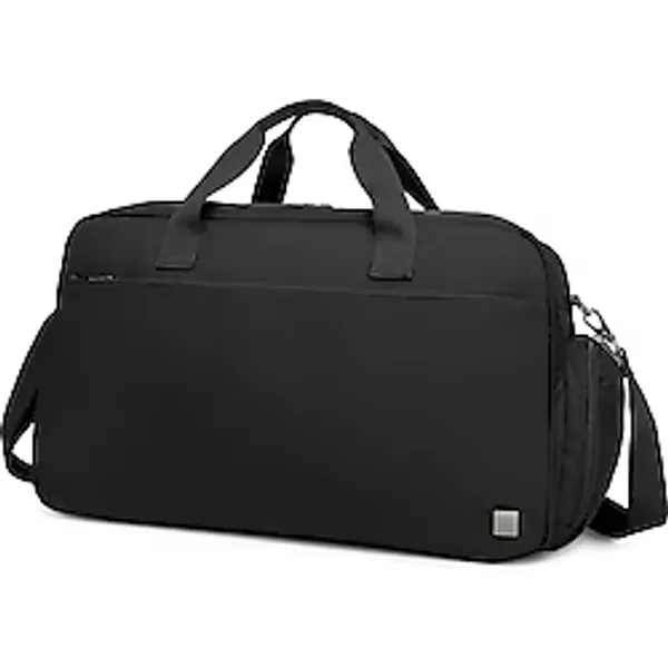Smart Bags Siyah Siyah Büyük Boy Su Geçirmez Kumaş El Valizi ve Seyahat Çantası (Şeffaf Makyaj Çantası Hediyeli) - Standart