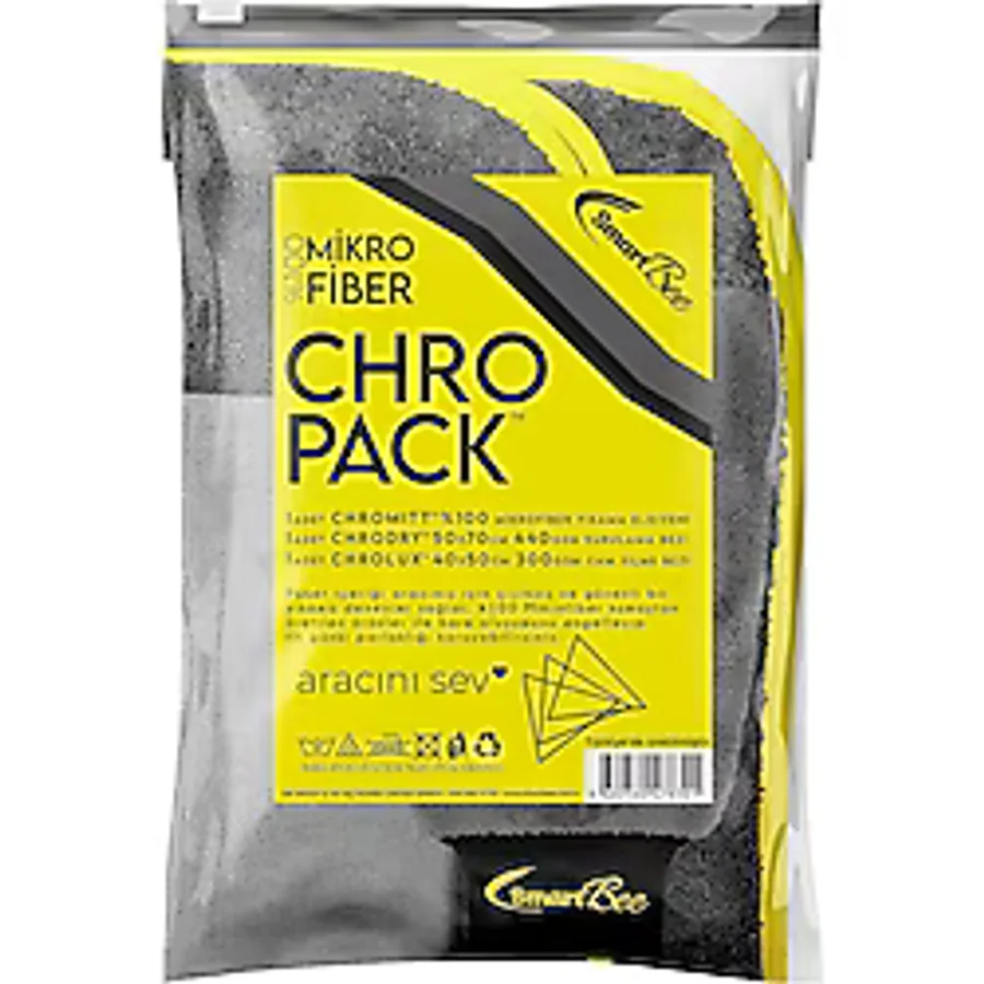 Smartbee Chropack Mikrofiber Oto Yıkama Paketi - Antasit/Sarı