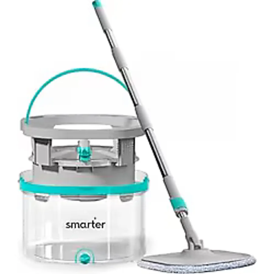 Smarter Aqua Max Özel Seri Şeffaf Temiz & Kirli Suyu Ayırma Çift Kova Temizlik Seti Mop Paspas