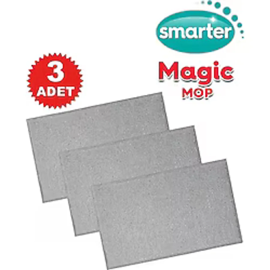 SMARTER Magıc Yedek Mop 3 Adet Paspas Temizlik Seti Mandallı Yer Yüzey Temizlik Havlusu Bezi Uyumlu