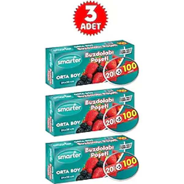 Smarter Smarter Orta Boy Buzdolabı Poşeti 5x20'li 3 Adet