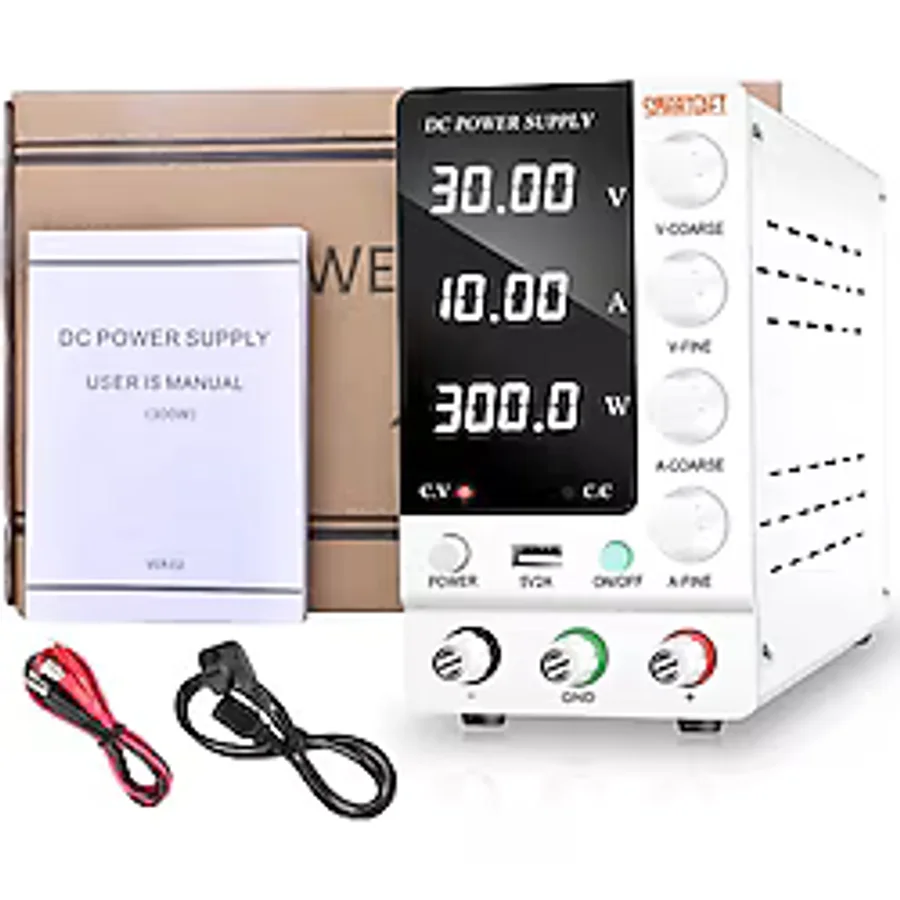 Smartgift 0-30V/10A Ayarlı Dc Güç Kaynağı Voltaj Regülatörü Power Supply - Beyaz