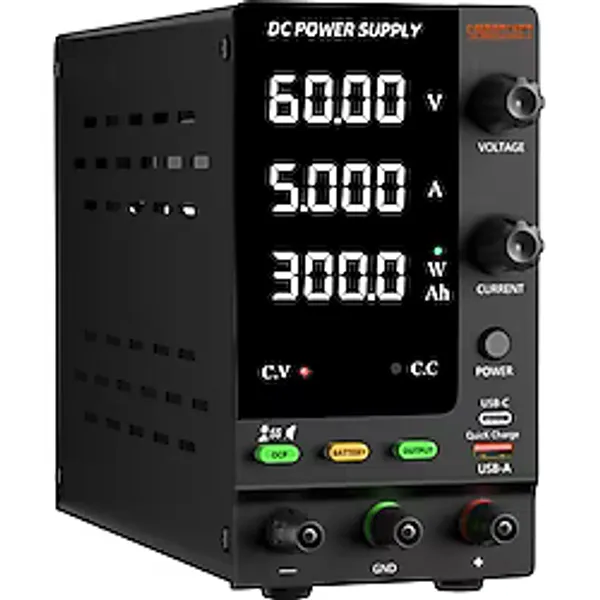 SMARTGIFT 0-60V/0-5A Ayarlanabilir Dc Güç Kaynağı Voltaj Regülatörü Şarj Fonksiyonlu Model (SİYAH)