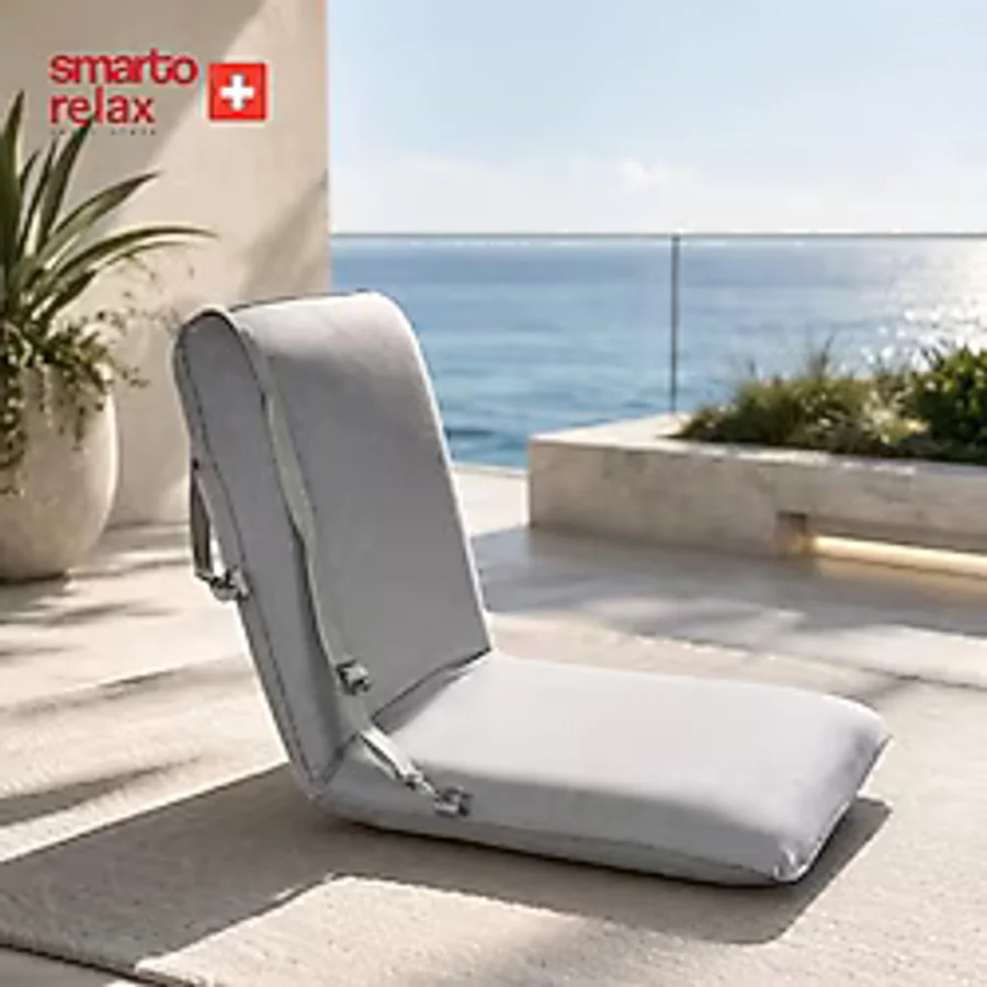 Smarto Relax Marine Tekne Şezlong Minderi Suya Dayanıklı - Gri