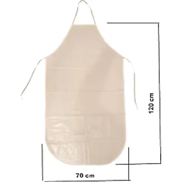 Smax Pvc Su Geçirmez Unisex Mutfak - Kasap Önlüğü - Iş Işçi Önlüğü Beyaz 120Cm Boy