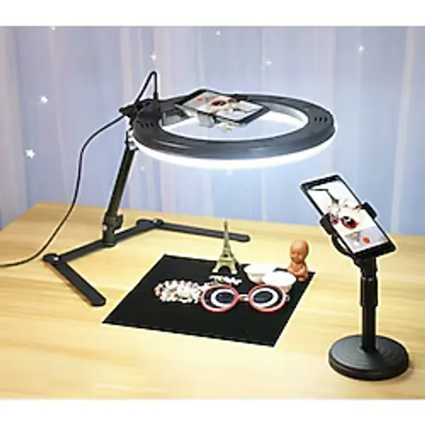 SMAYLİNG 10" Ring Light Youtuber Ürün Çekimleri Masa Üstü Stantlı Selfie Işığ Vlog Kit