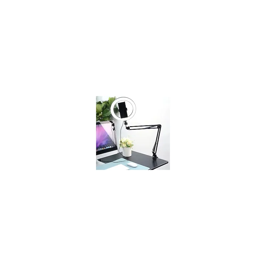 SMAYLİNG Esnek Masaüstü Sıkıştırmalı Tiktoker Ring Light Led Selfie Yayın Işığı 10 Inç + Stand Lüx