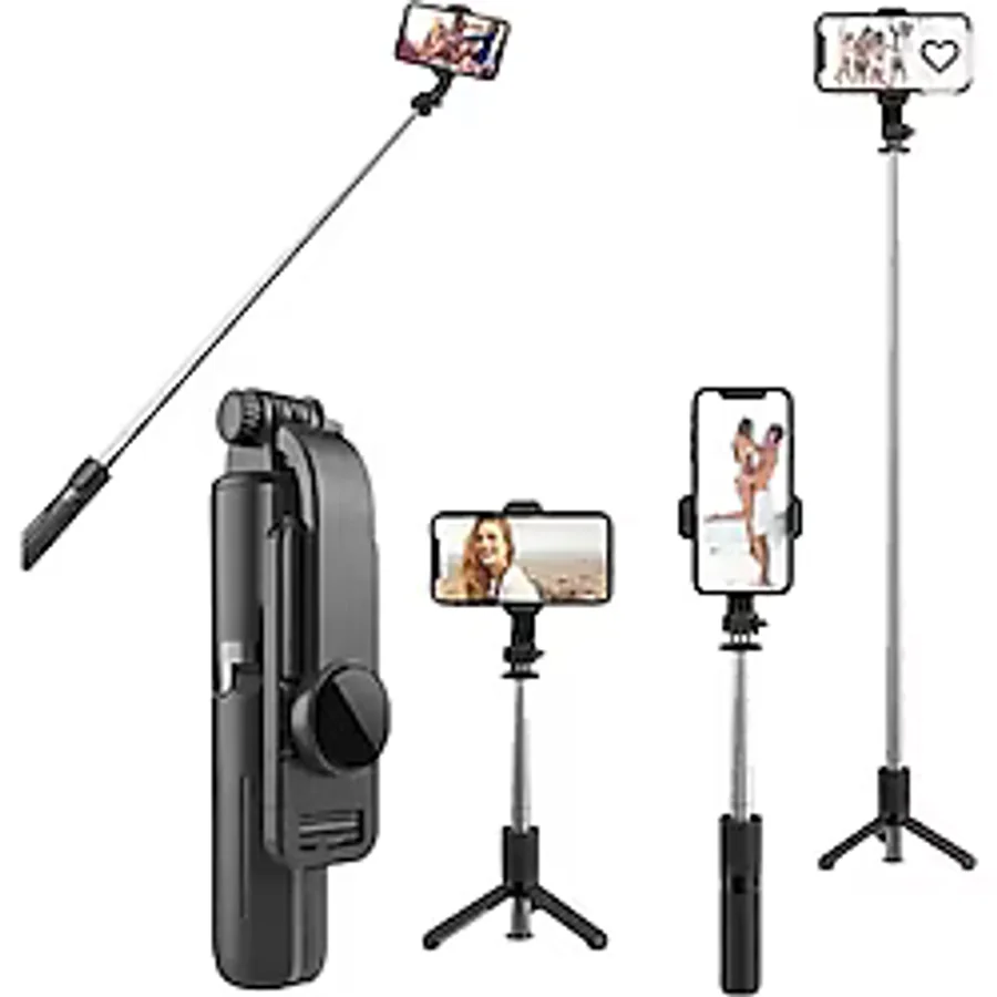 SMAYLİNG Kablosuz Stant Tripod Katlanabilir Uzatılabilir Selfi Çubuğu İOS&ANDROİD Vlog Kit Tiktok İnstagram