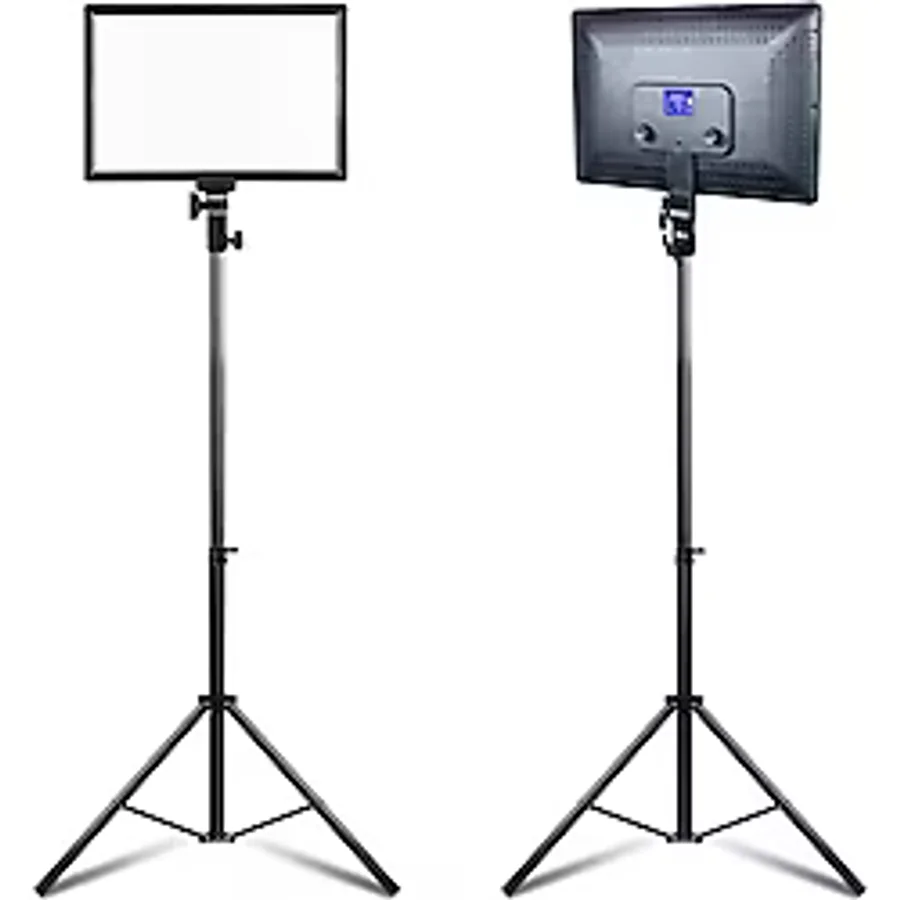 SMAYLİNG Kare Soft Işık Profosyonel Led Panel Makeup Fotoğraf Video Çekim Işığı Güçlendirilmiş Tripod 2.10 Cm