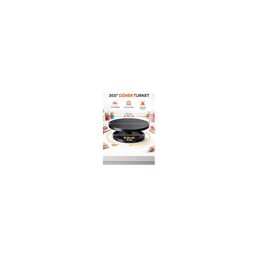 Smile3D 25 cm Turnet Seramik Heykel Ve Pasta