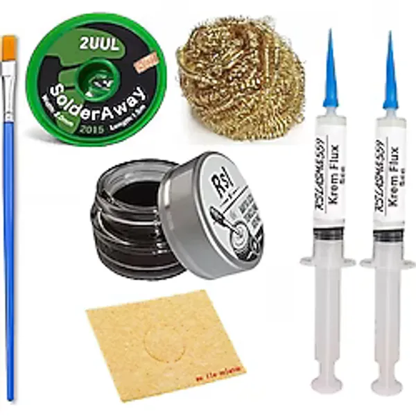 Smnr Havya Ucu Temizleme Kremi,süngeri,teli,2uul 2,0mm Lehim Emme Teli Krem Flux Yüzey Lehim Temizleme SETI10