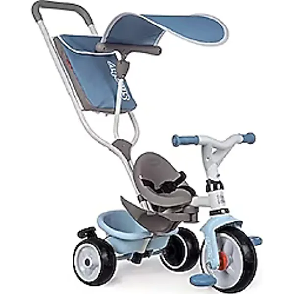 Smoby, 741400, Evrimsel Üç Tekerlekli Bisiklet, Sessiz Tekerlekler, Kafalık, Emniyet Kemeri, Park Freni, Korna, Geri Çekilebilir Ayak Dayama Yeri, 360° Güneşlik, Çanta, Serbest Tekerlek Sistemi