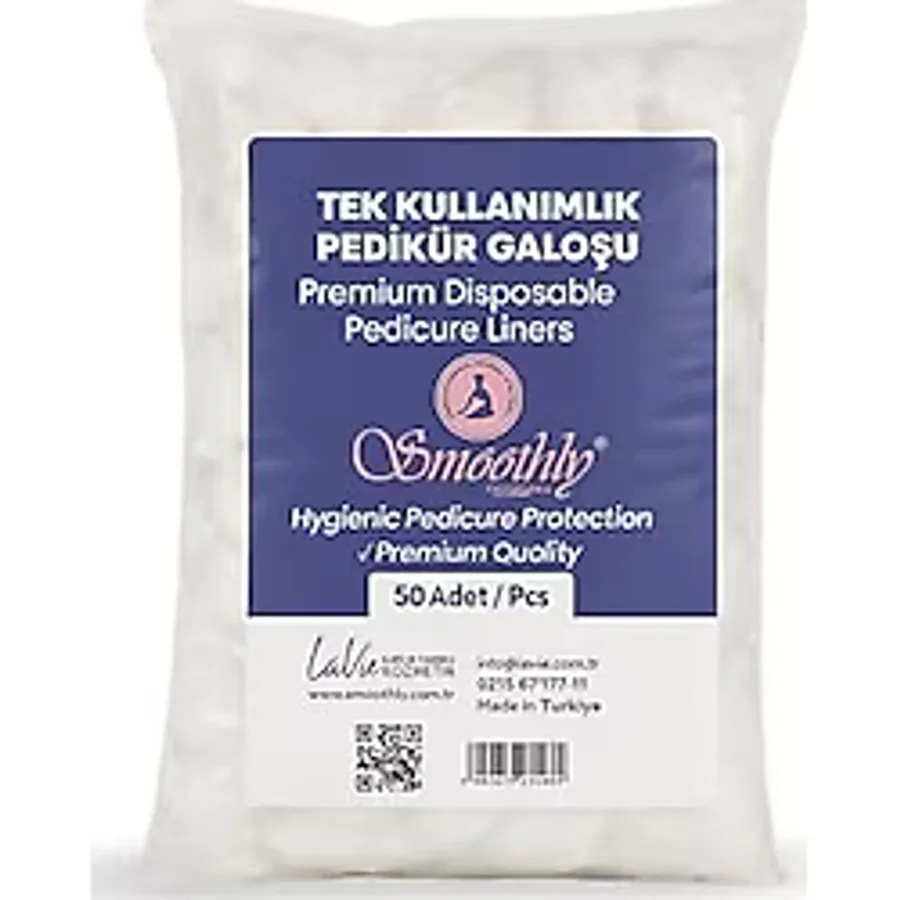 Smoothly Premium Tek Kullanımlık Pedikür Galoşu, Profesyonel Salon ve Ev Kullanımı için, Yırtılmaya Dayanıklı, Steril Üretim, Ayak Bakımı (100)
